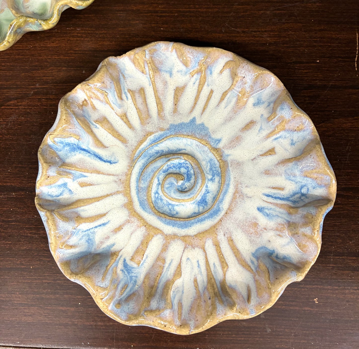 Scalloped Flower Dish Tab Boren Pottery