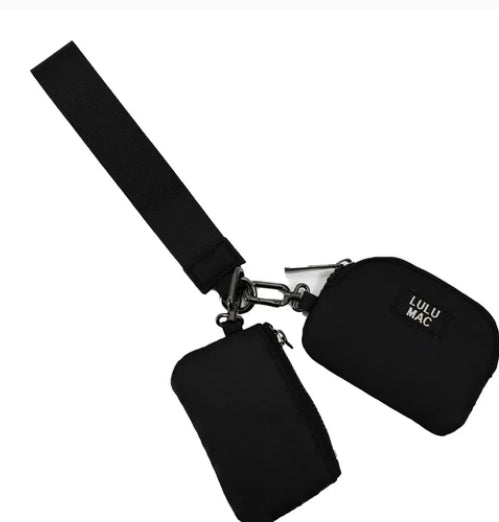 LULU MAC Black/Black Double Pouch Wristlets