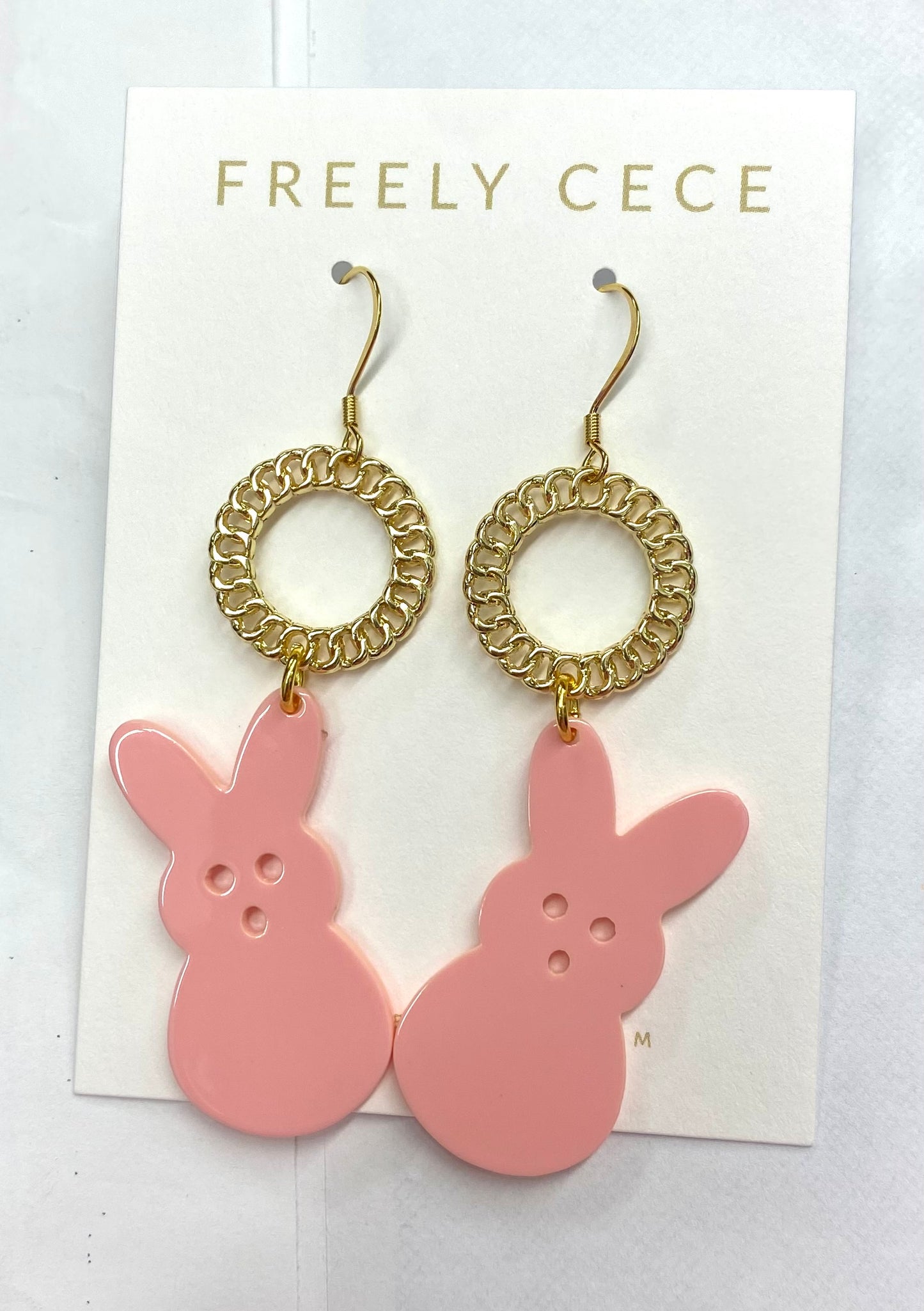 Pink Bunny Easter Earrings