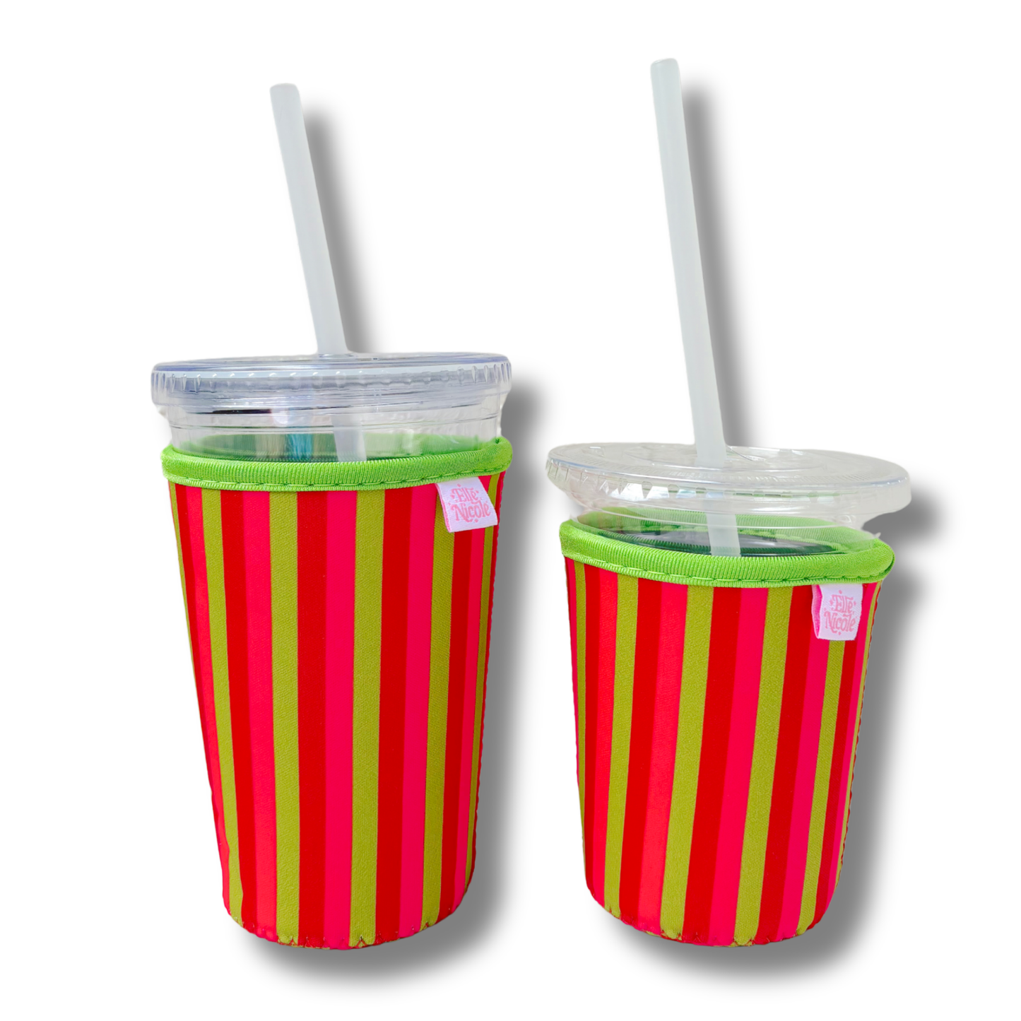 Coffee Cup Cover - Holiday Stripes - Iced Drink Sleeve *: Large / 24oz