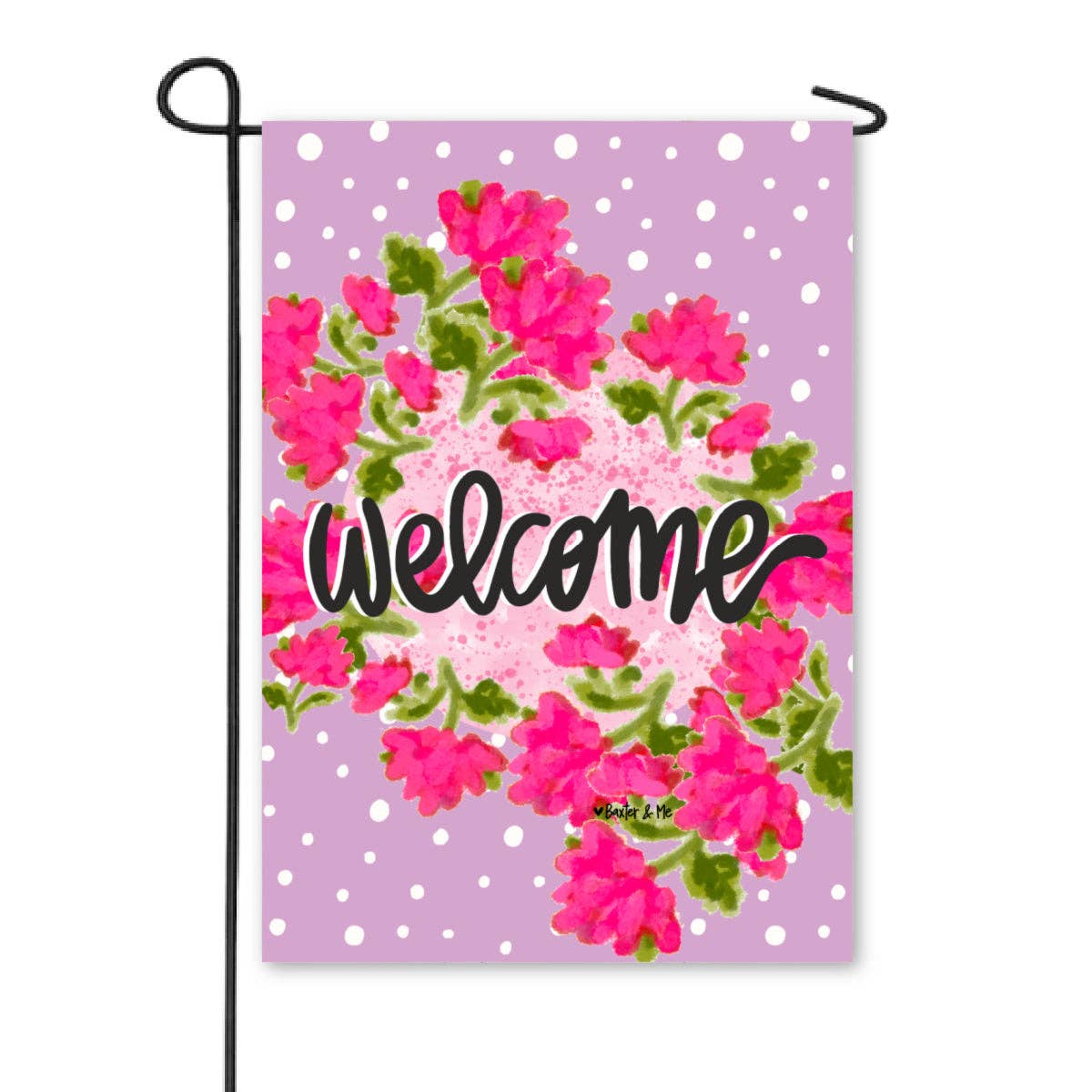 Pink Blossom Welcome Garden Flag - Baxter & Me