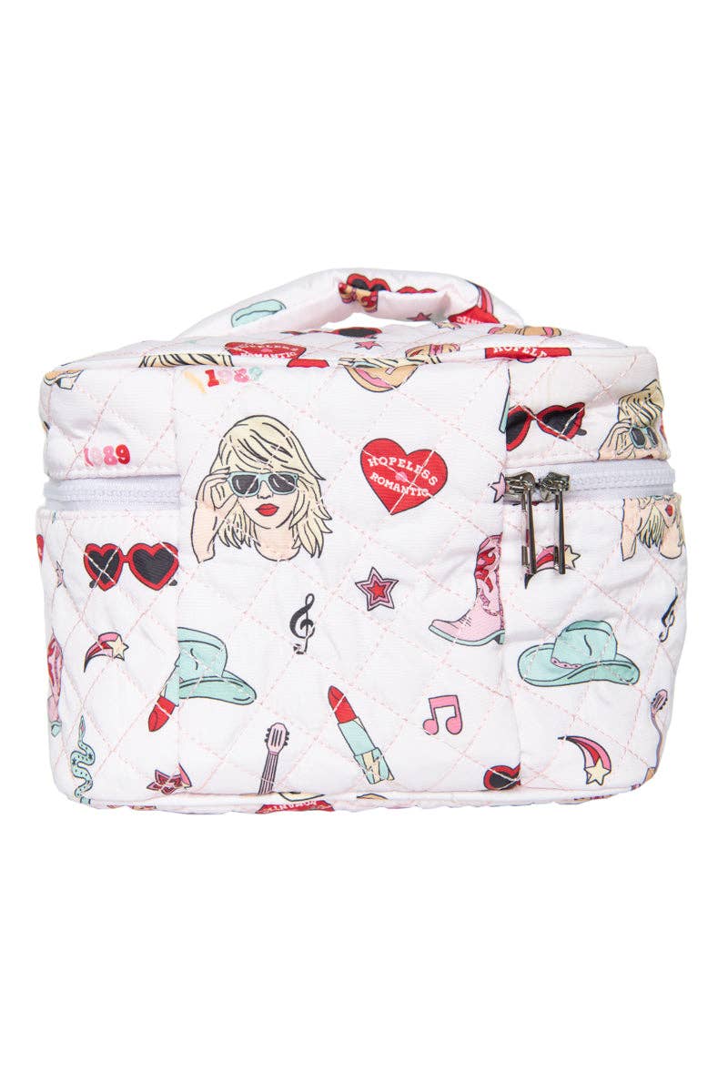 Music Girl Icons Cosmetic Make Up Bag: Light Pink