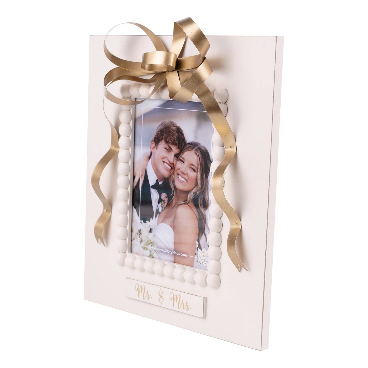 Mr. & Mrs. Gold Bow Frame