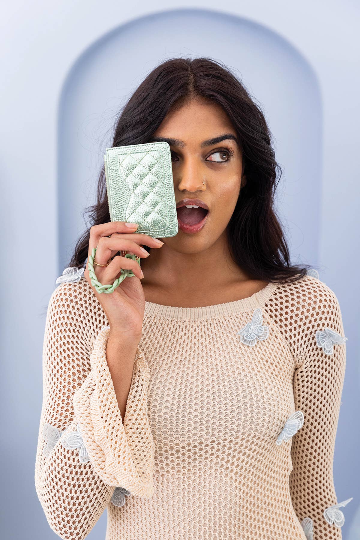 Jen & Co. Rhodes Quilted Wallet w/ Chain Bangle: Jadelite