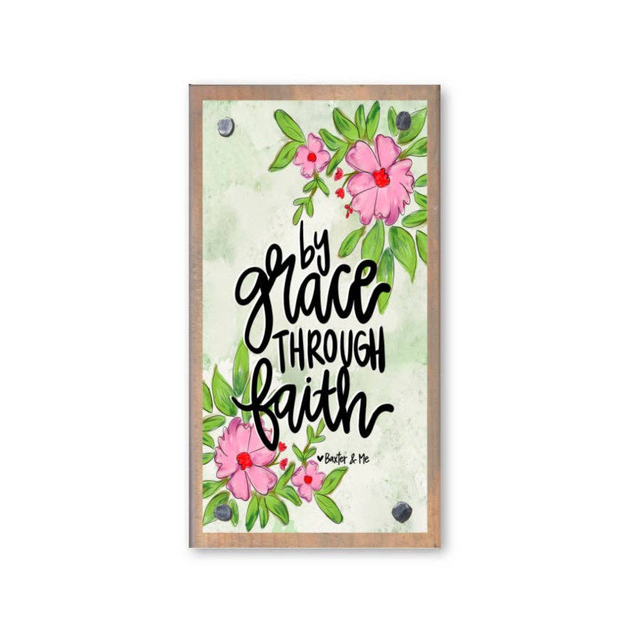 By Grace Through Faith Driftwood Happy Block