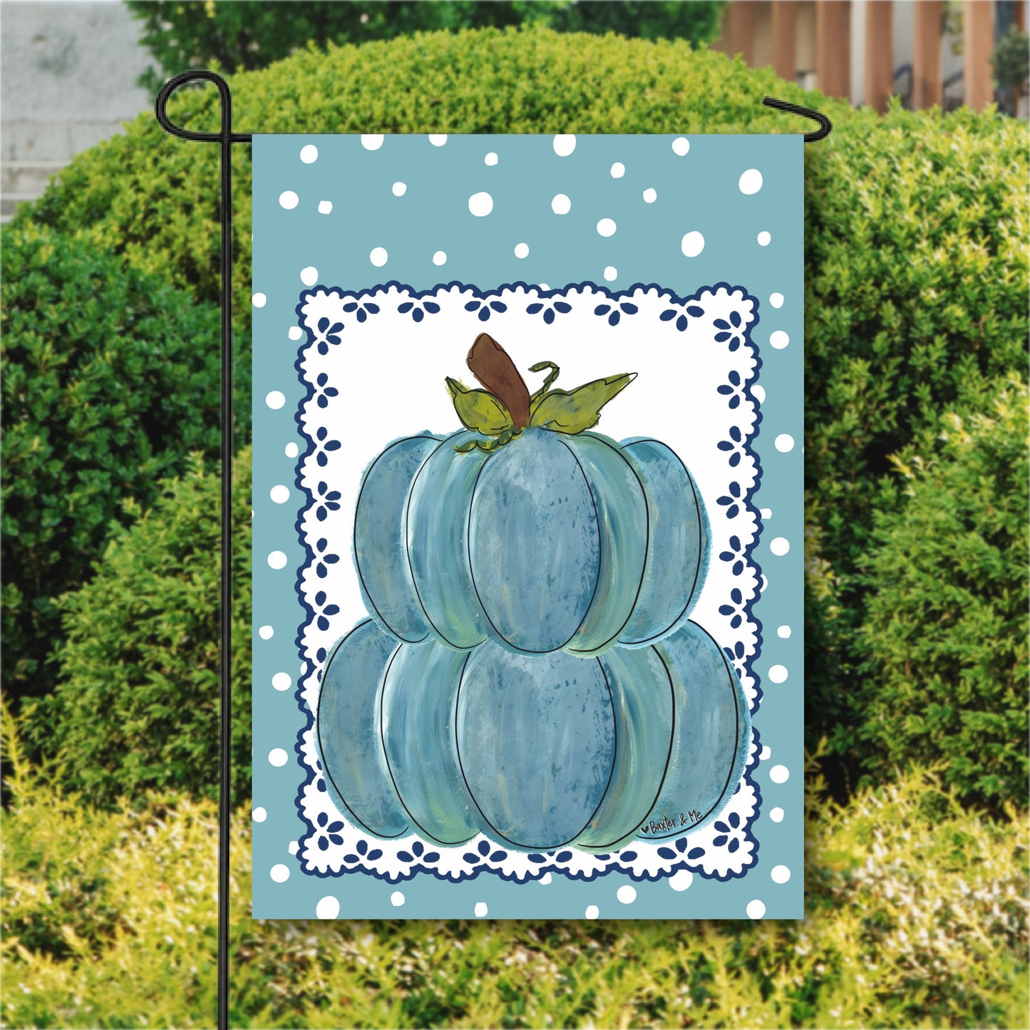 Grannys Pumpkin Doily Garden Flag