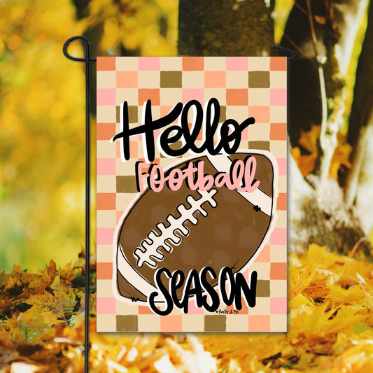 Hello Football Season Garden Flag