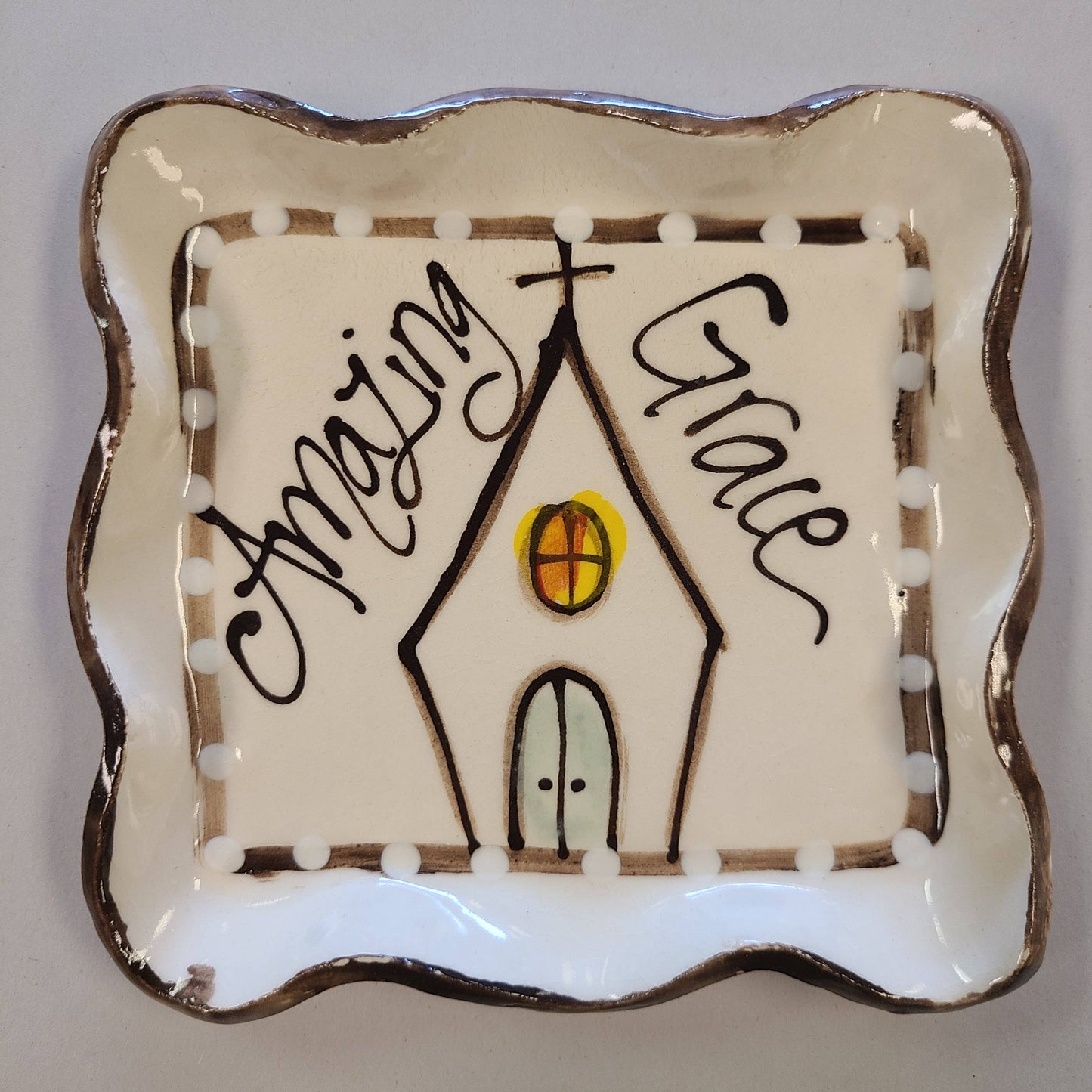 Candle Plate (AW Church Amazing Grace) - Heartfelt Traditions - Store Pickup Only