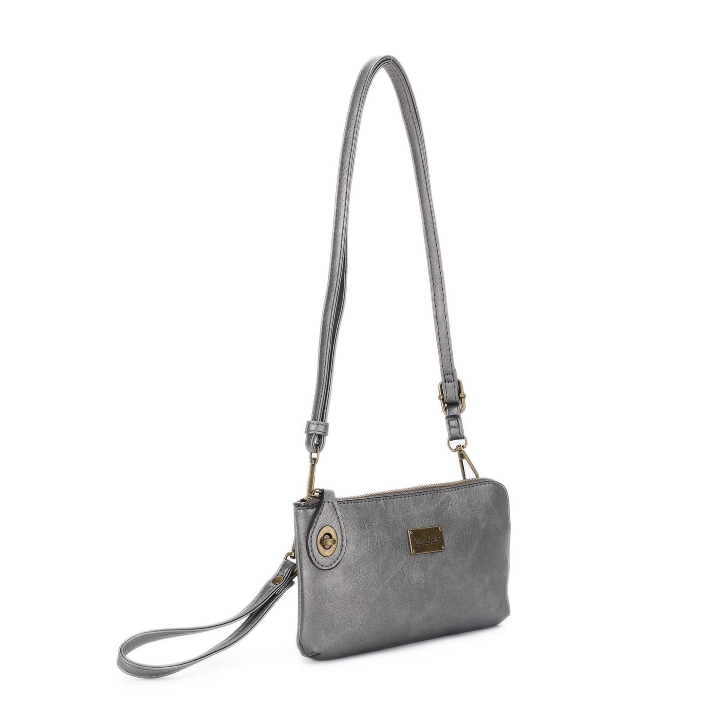 Tina 3307 cross-body, wallet, cell phone and wristlet: Grey / Cross body