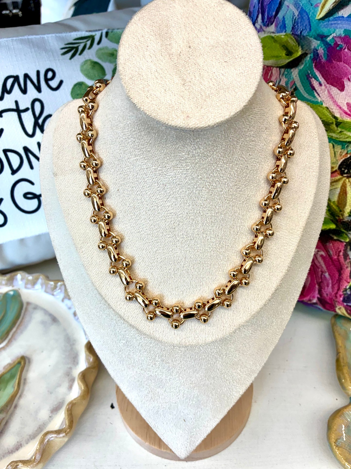 Dupe Necklace Multi Link Necklace With Ball Detail