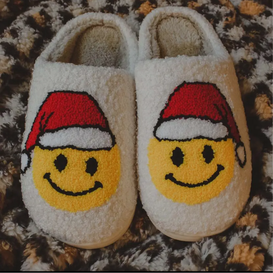 Santa Smiley Face Slippers - Katydid