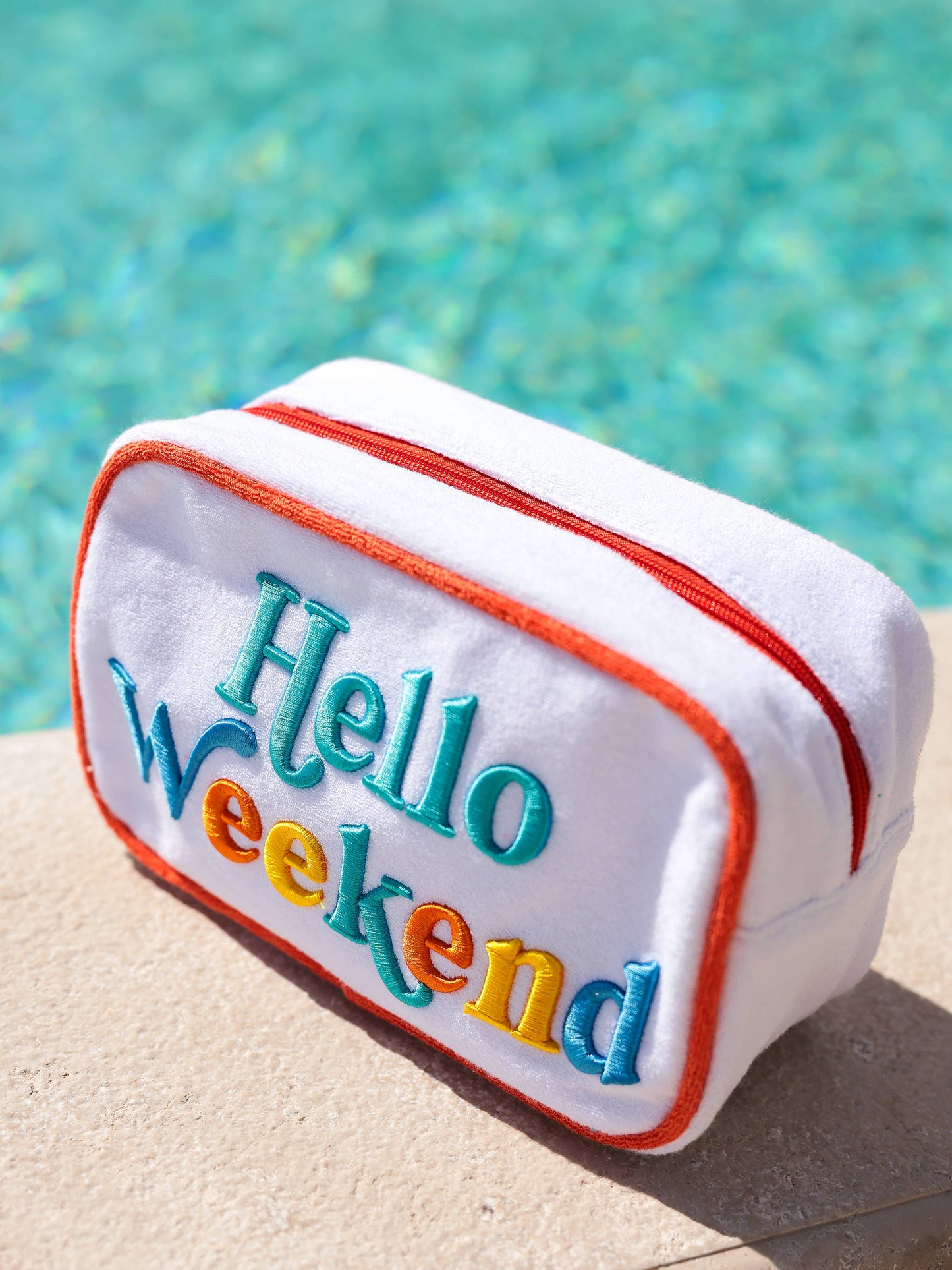 CABANA "HELLO WEEKEND" MEDIUM ZIP POUCH