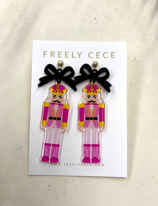 Nutcracker Black Bow Earrings