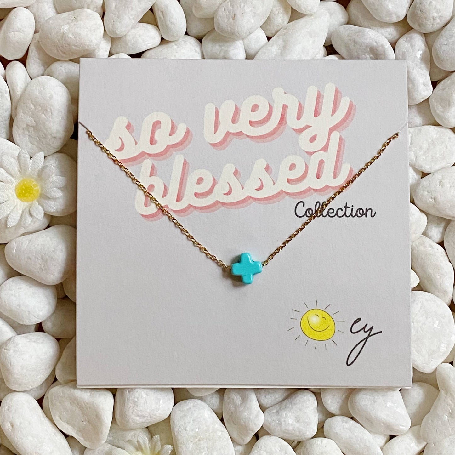 So Very Blessed Cross Necklace: White