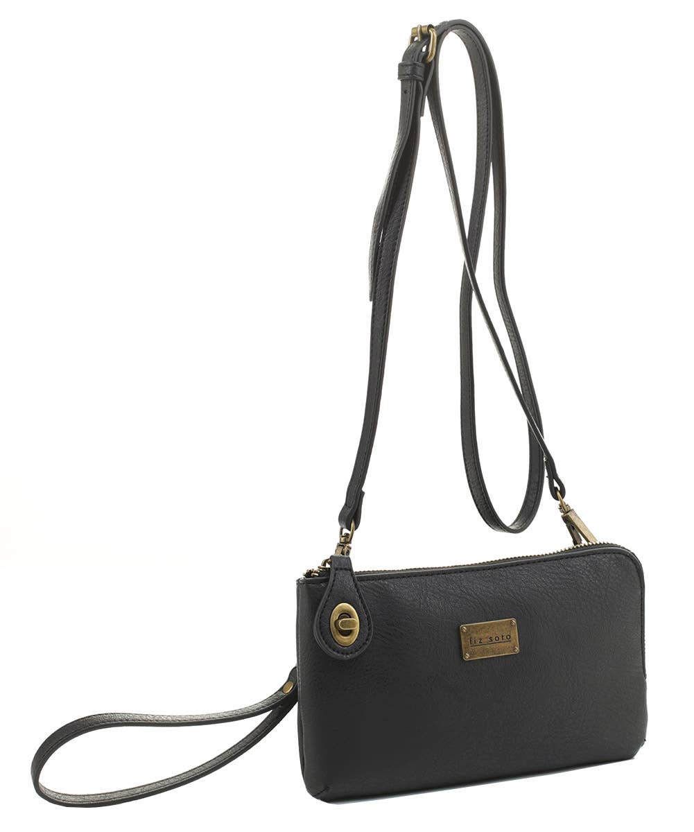 Liz Soto Tina cross-body, wallet, cell phone and wristlet: Almond / Cross body