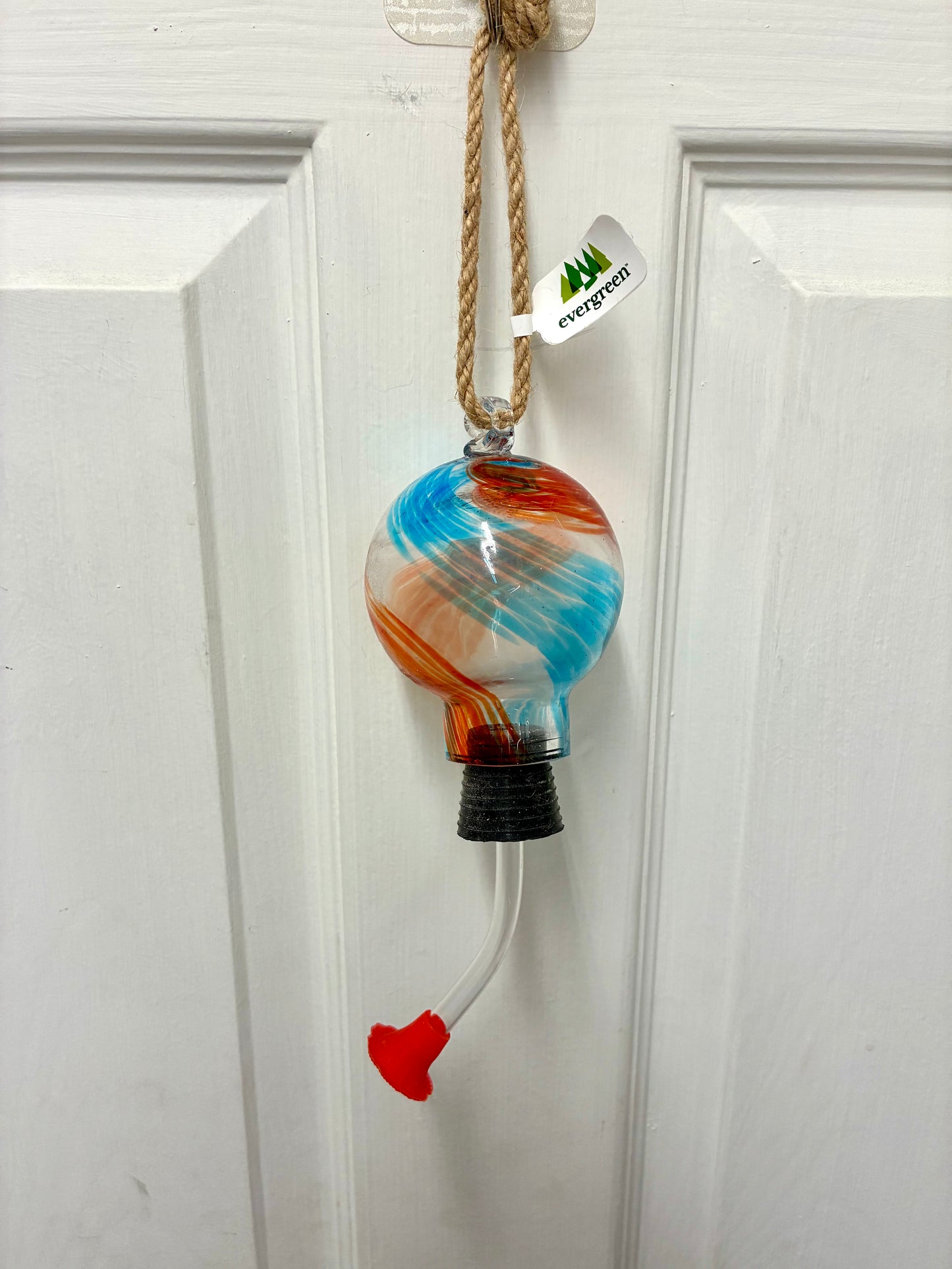 Pollinator Garden Bird Feeder, Swirl Glass Hanging Mini Hummingbird Feeder