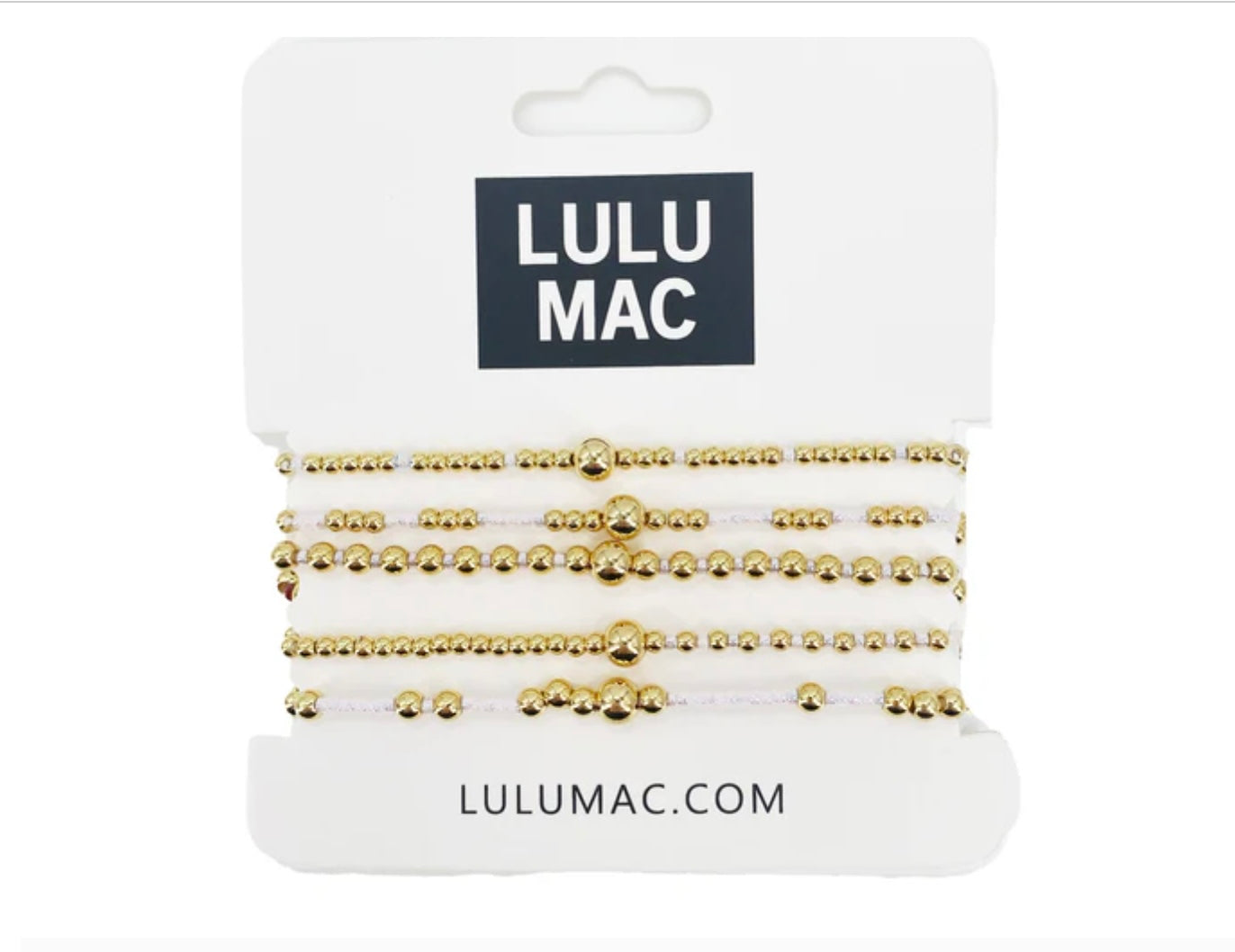 LULU MAC White & Gold 5-Strand Bracelets