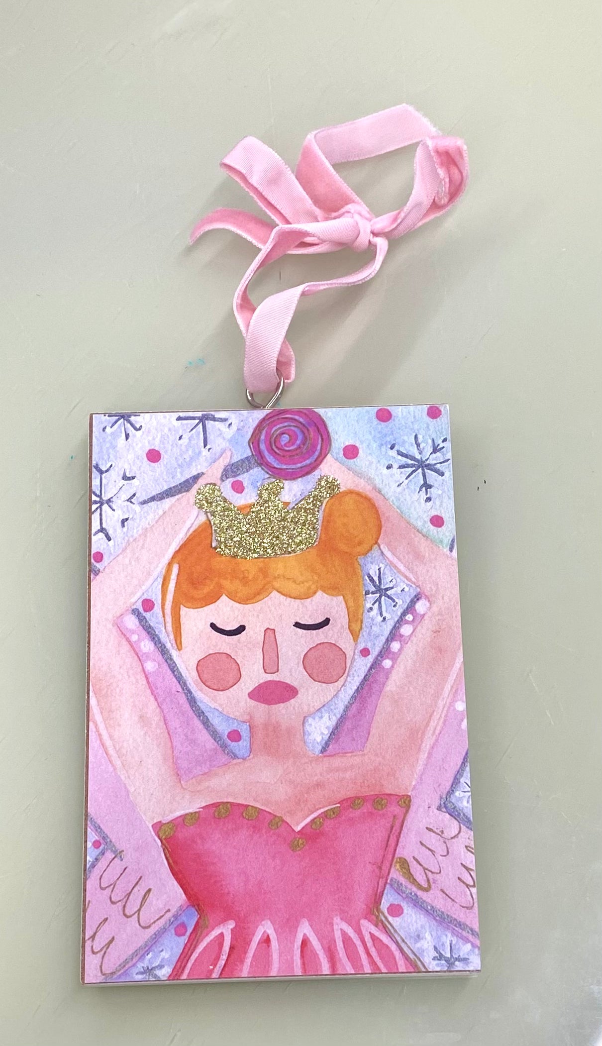 Glitter Wood Nutcracker Assort. Ornaments 3.5x5.5”