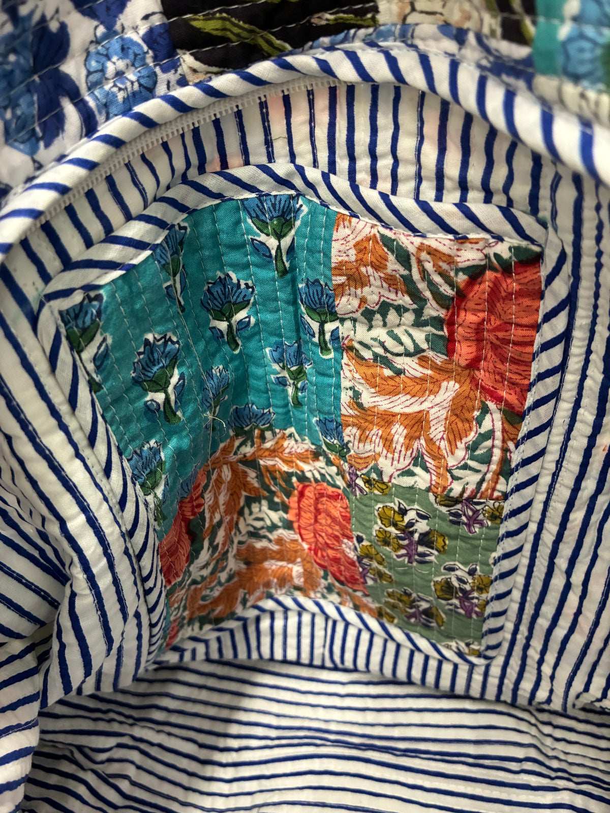 Sadie Floral Quilted Patchwork Print Tote Bag