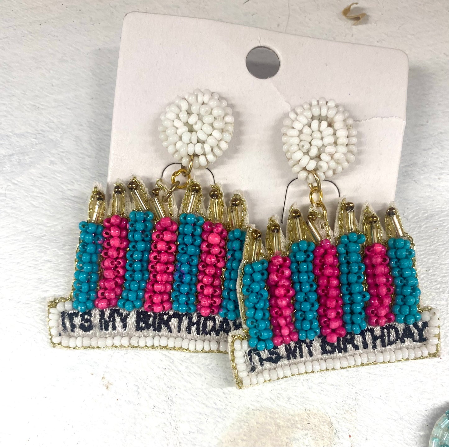 It’s My Birthday Seed Bead Birthday Candle Earrings