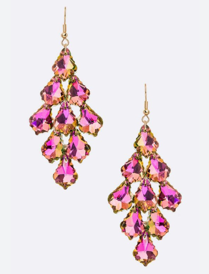 Divine Crystal Chandelier French Wire Earrings