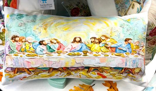 14x25 Bright Last Supper Lumbar Pillow