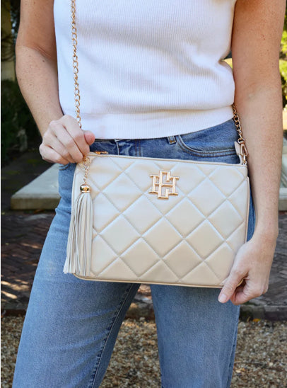 Caroline Hill - Madelyn Clutch Crossbody Pearl Quilted