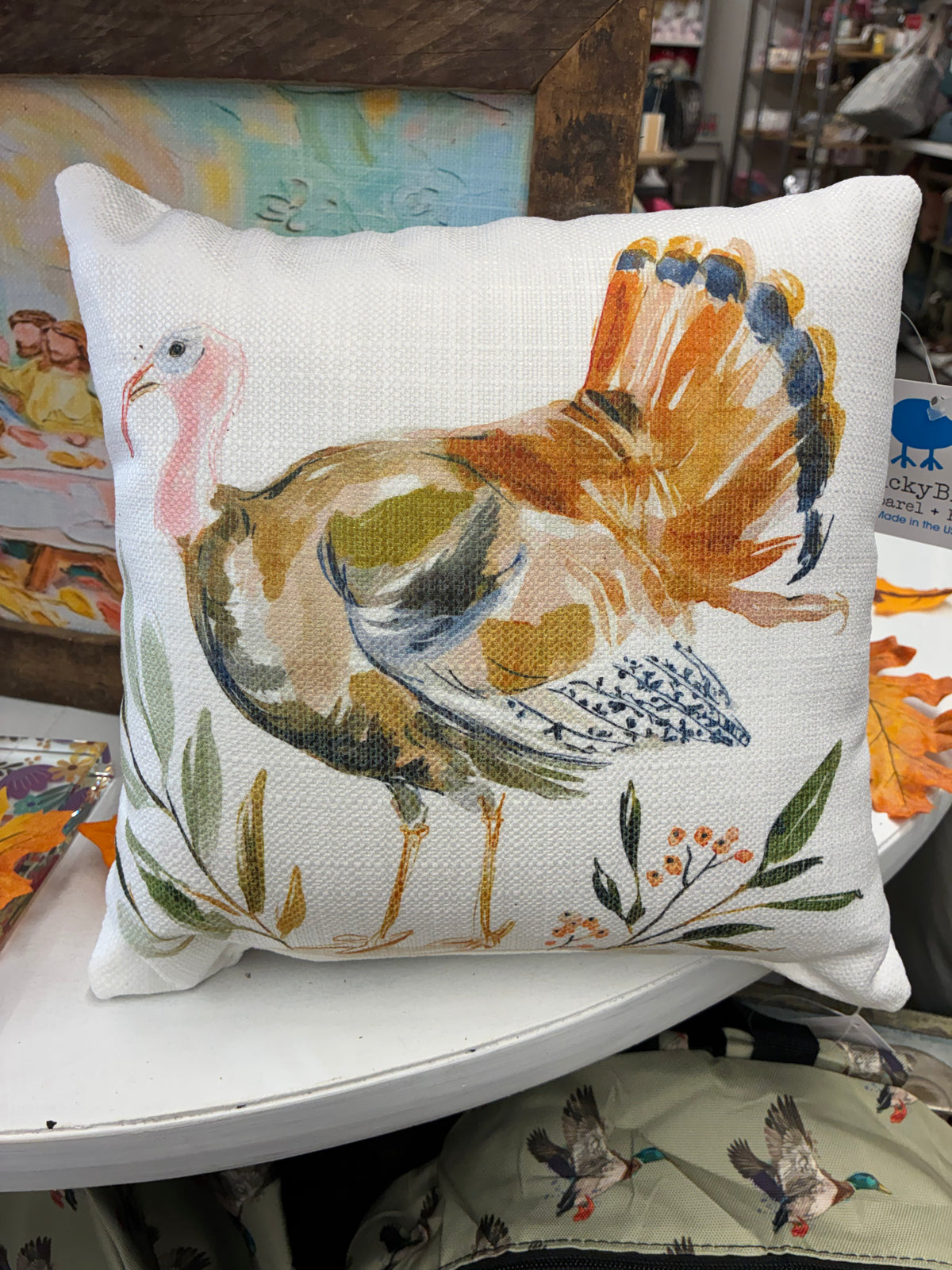 Autumn Heritage Turkey Pillow: 12 x 12 LuckyBird Apparel & Home