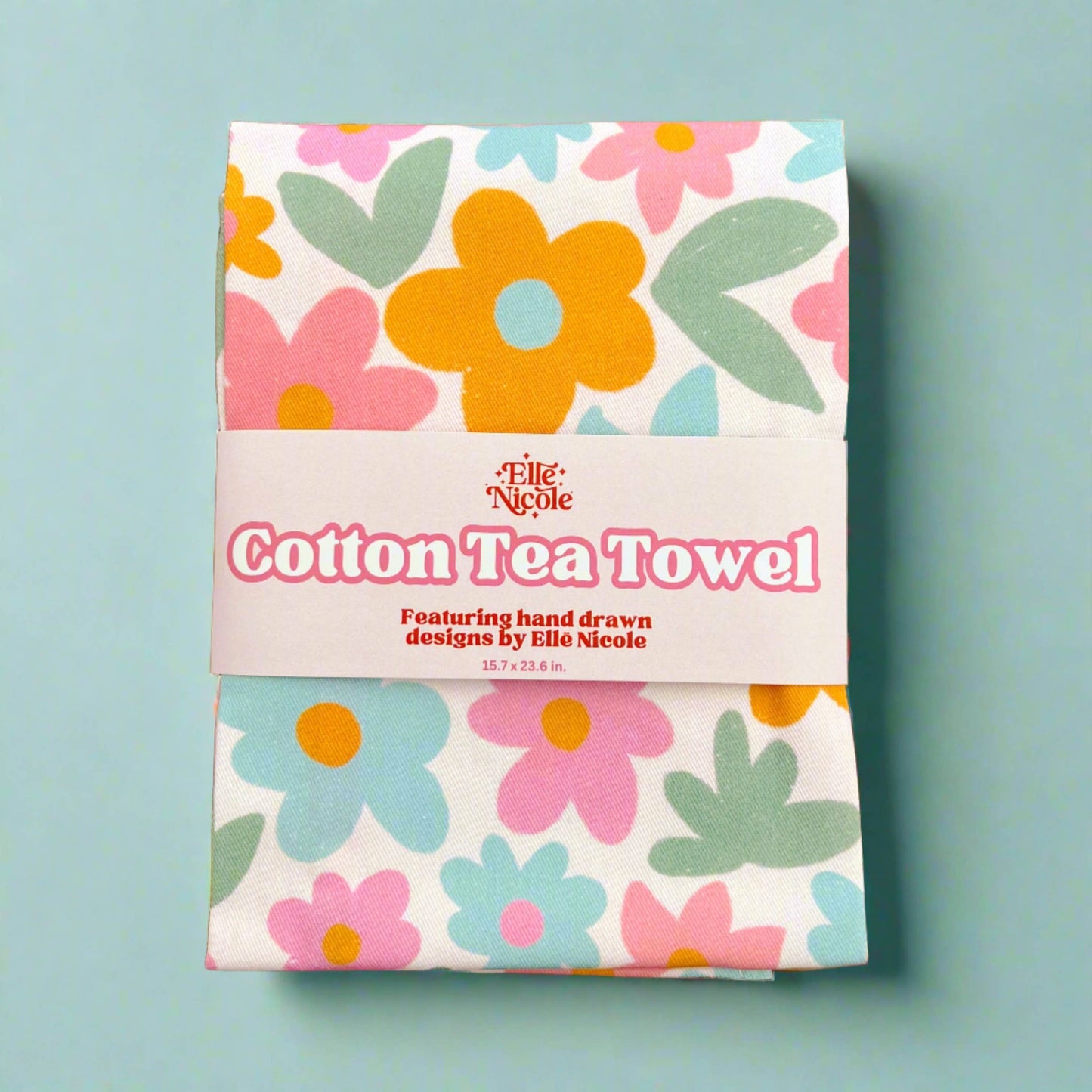 Cotton Tea Towel - Sage Bloom