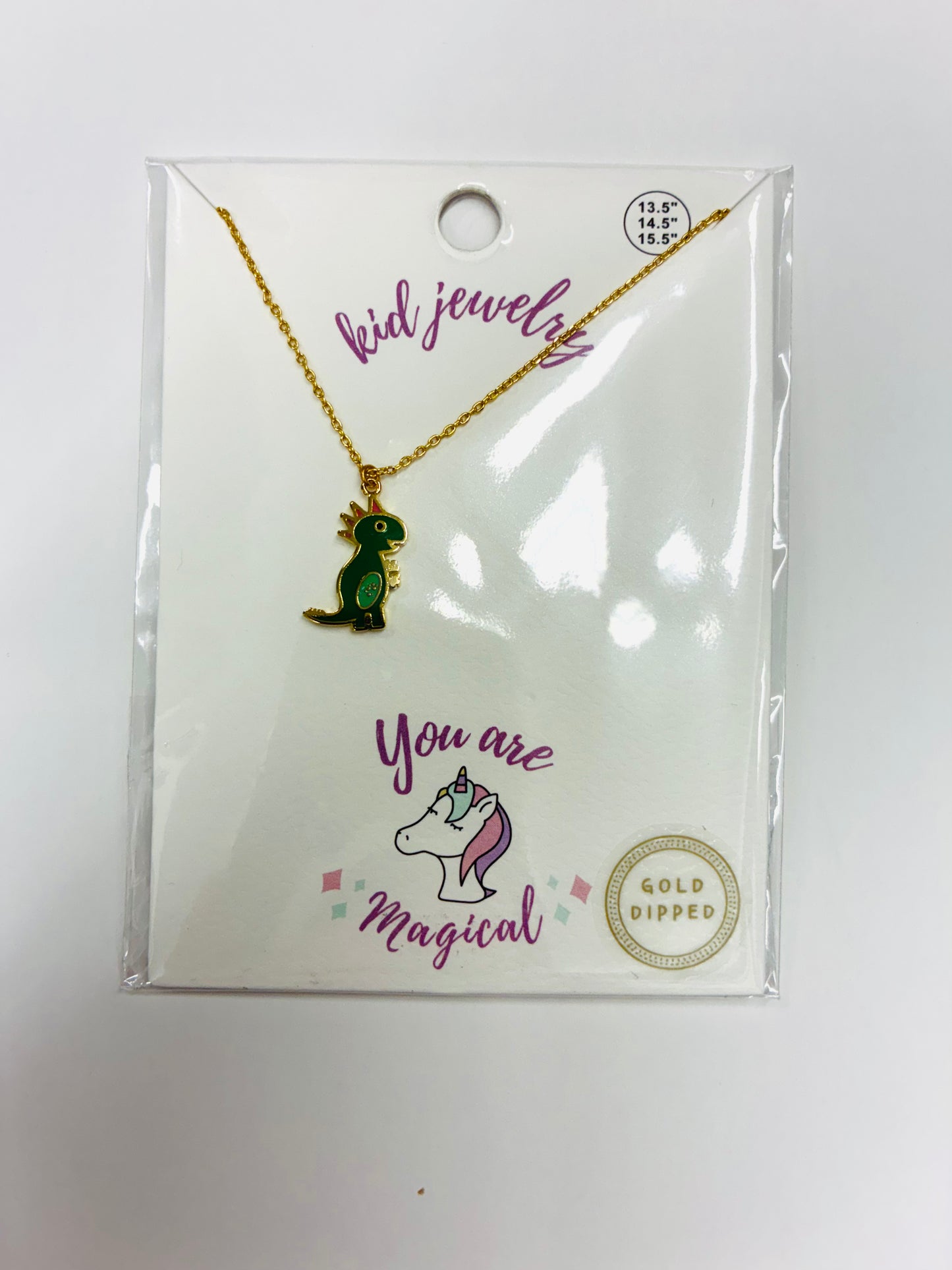 Kid’s Fun Gold Dipped Necklaces with Charm