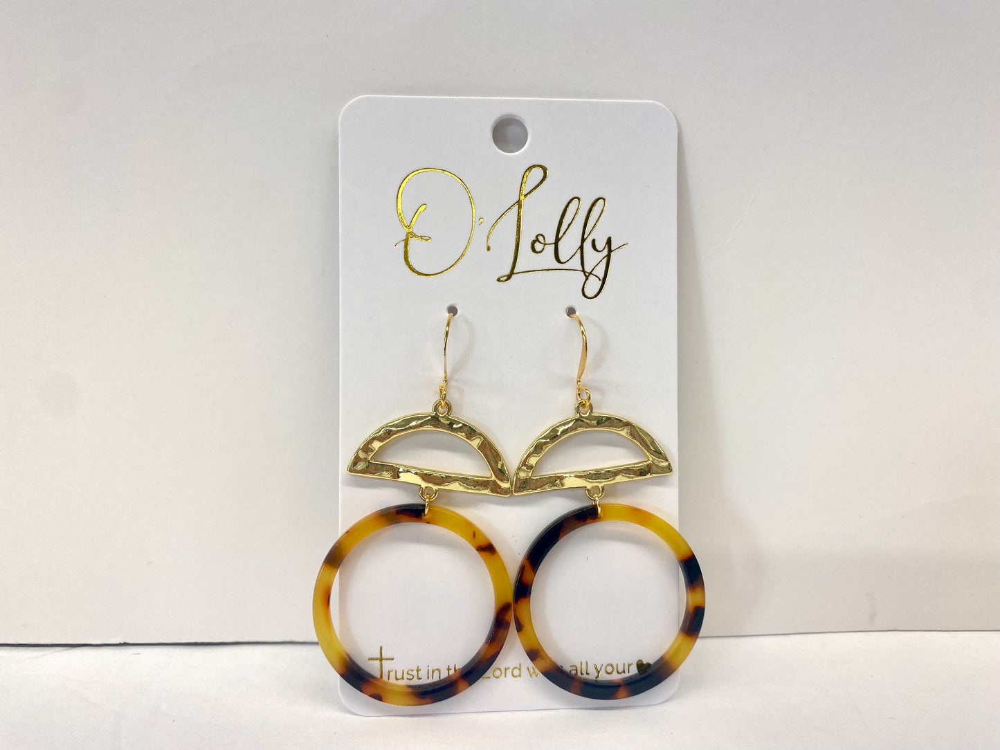 O’Lolly Hammered Gold & Leopard Earrings