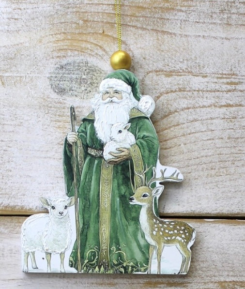 5x6 Santa with Animals Ornament