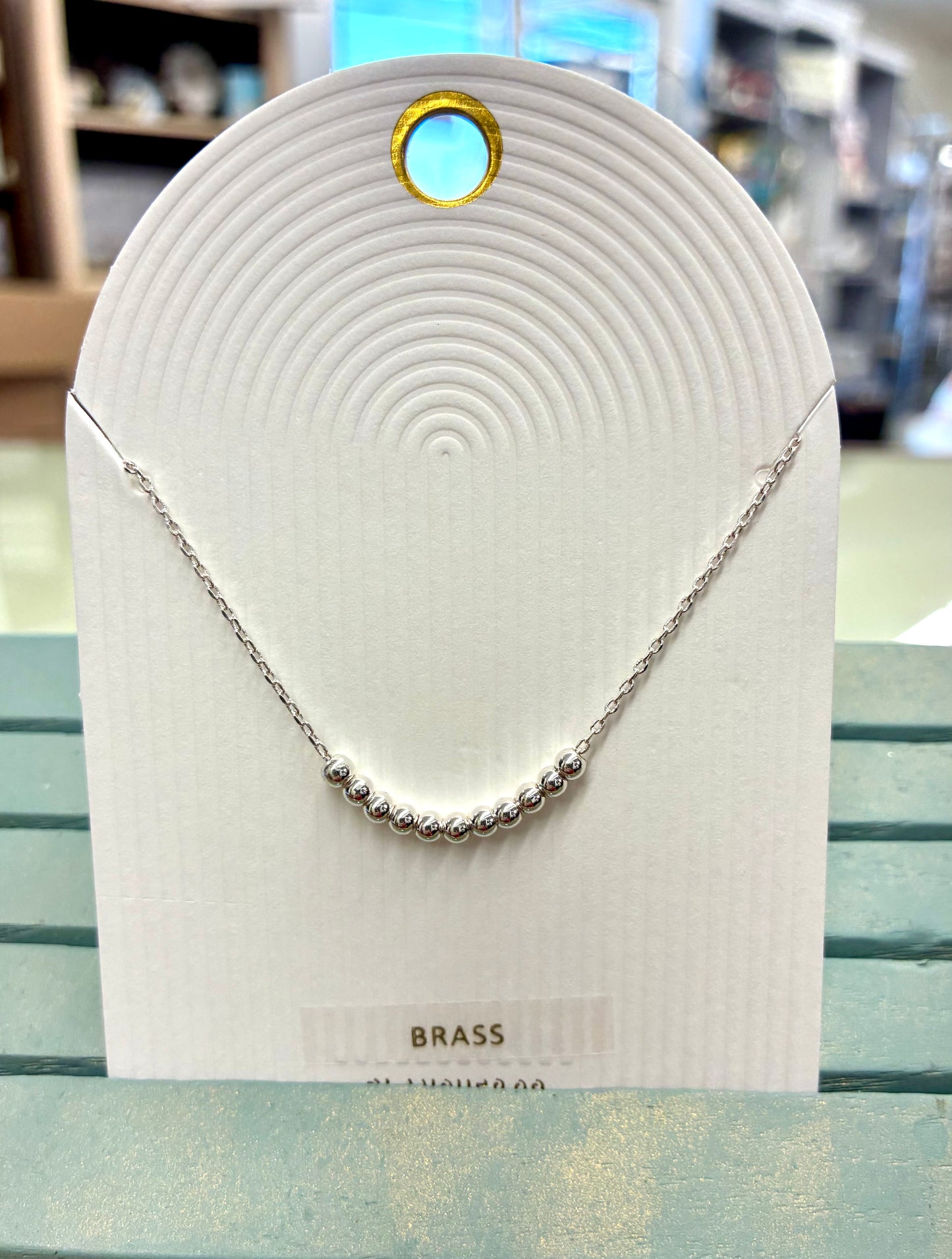 Small Beaded Gold or Silver (Brass) Necklace