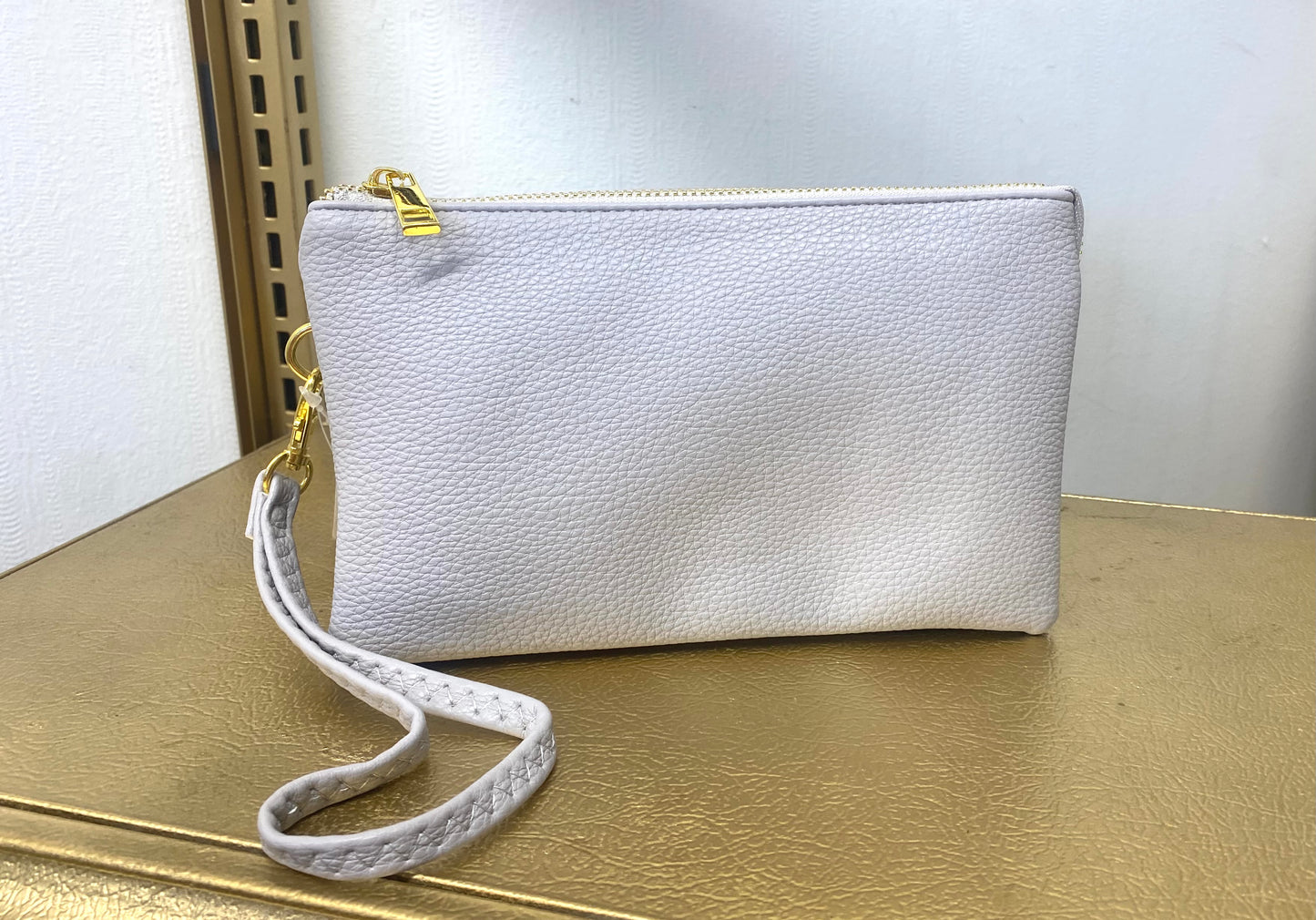 Faux Leather 3-Compartment Wrislet/Crossbody