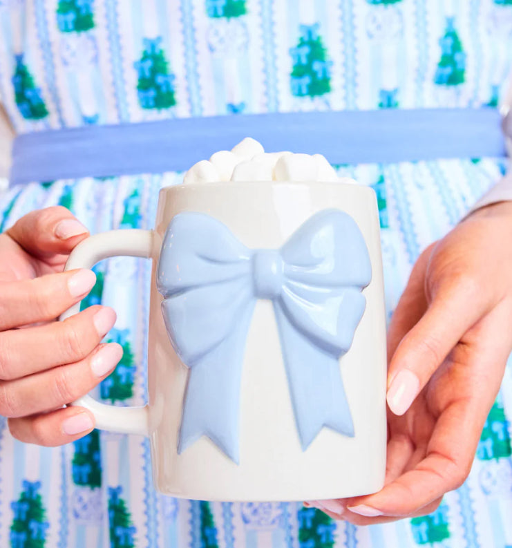 Ceramic Bow Mug - Blue or Pink - Mary Square