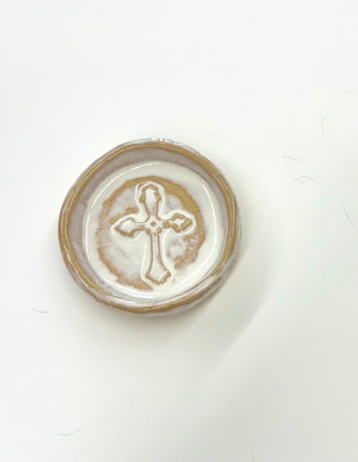 Petite Cross Dish 3.5” - Tab Boren Pottery #466