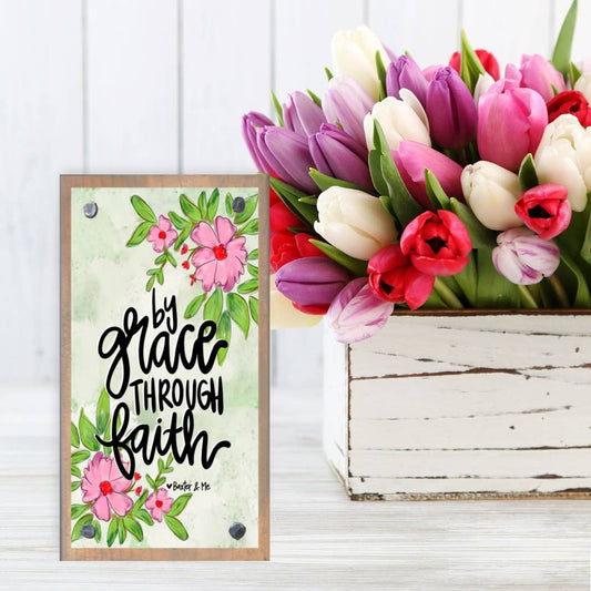 By Grace Through Faith Driftwood Happy Block