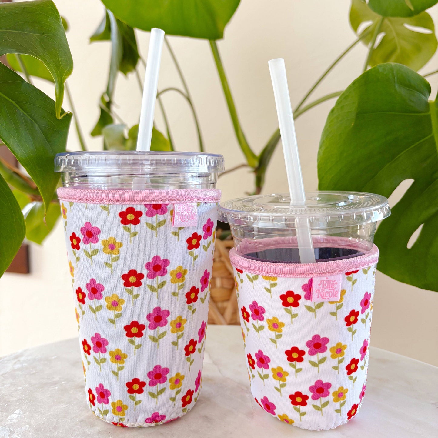 Coffee Cup Cover - Mod Floral - Iced Drink Sleeve: Large / 24oz