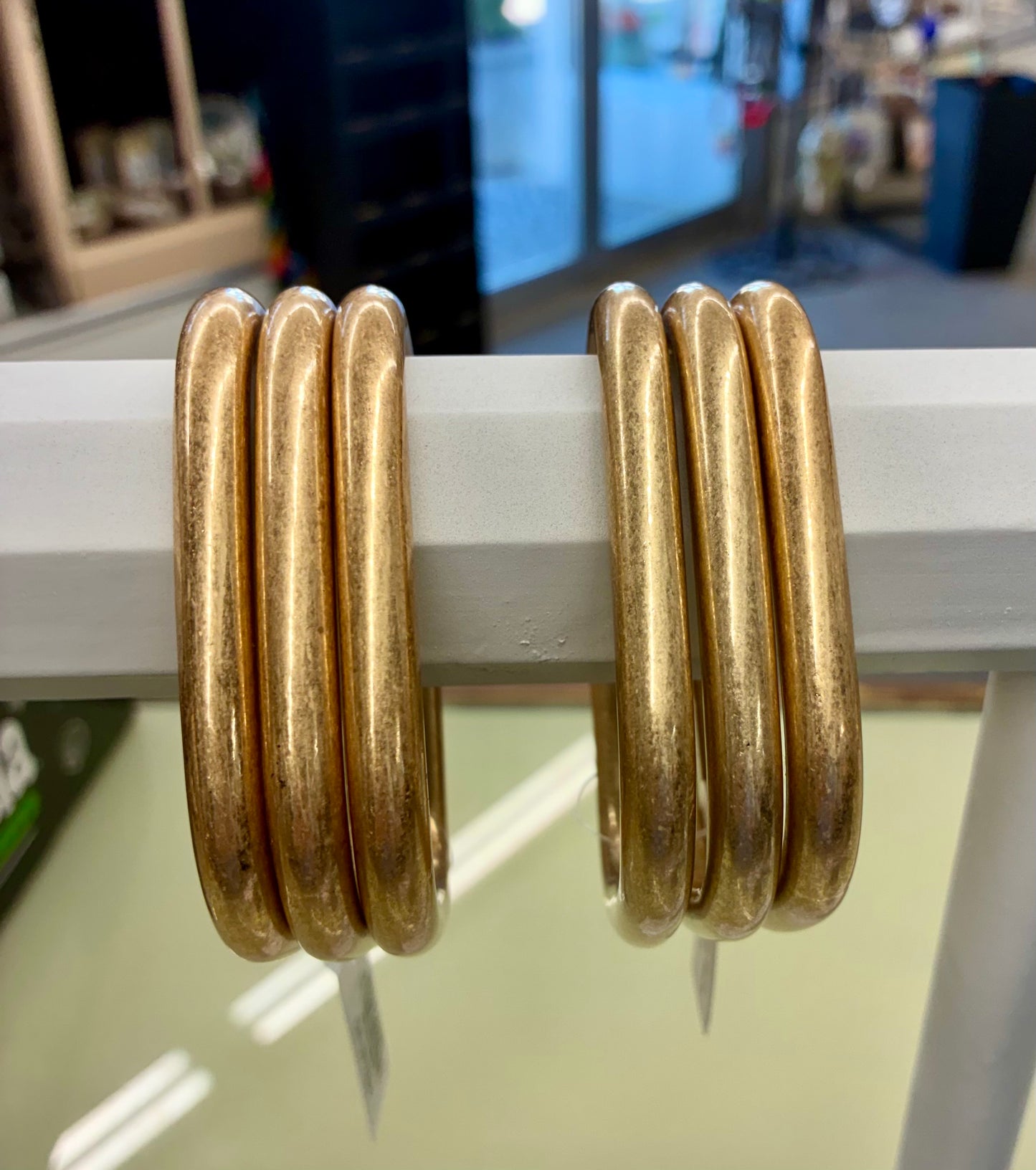 Square 3-Piece Bangle Bracelet Set - Gold, Matte Gold or Matte Gold & Silver