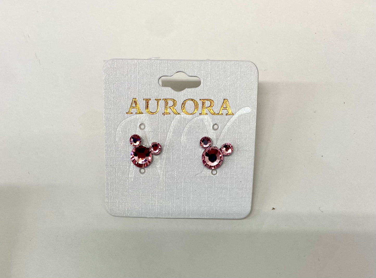 Mouse Stone Studs / Pink & AB