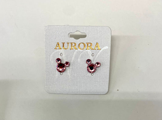 Mouse Stone Studs / Pink & AB