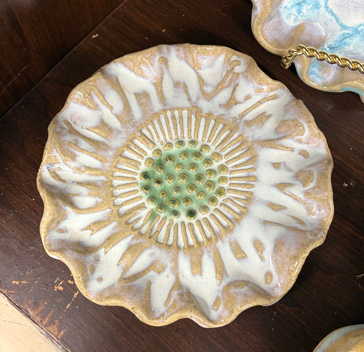 Scalloped Blossom Dish Tab Boren Pottery
