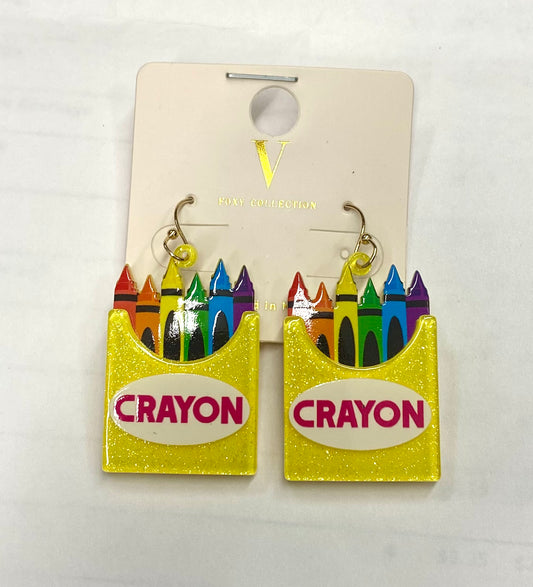 Crayon Teacher Earrings