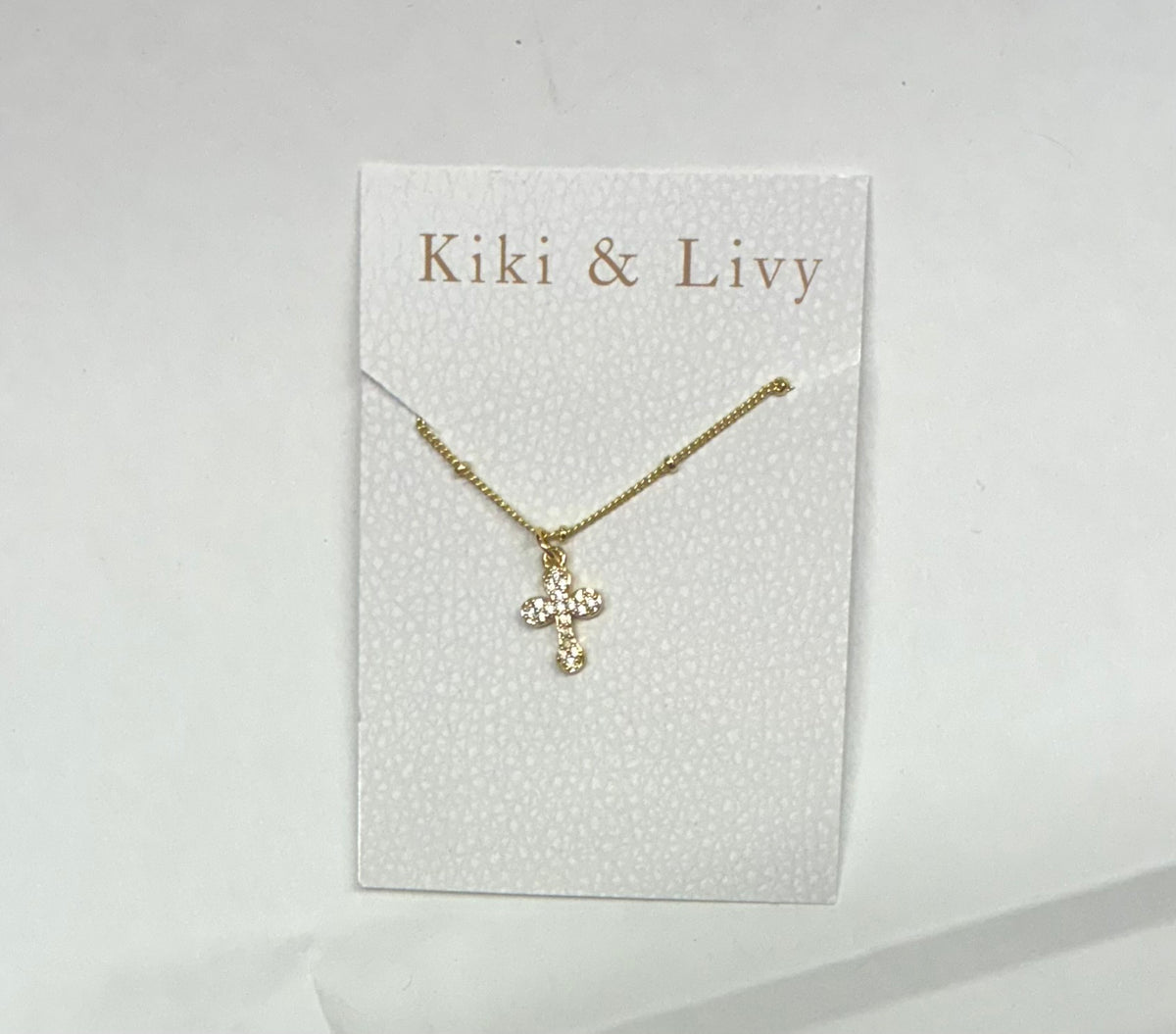 Dainty Bling Cross Necklace