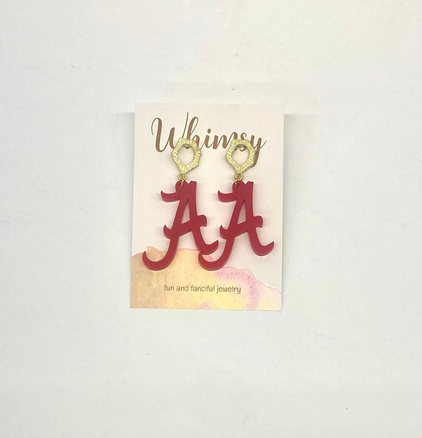 Red “A” Earrings for Alabama Fans / Whimsy Jewels