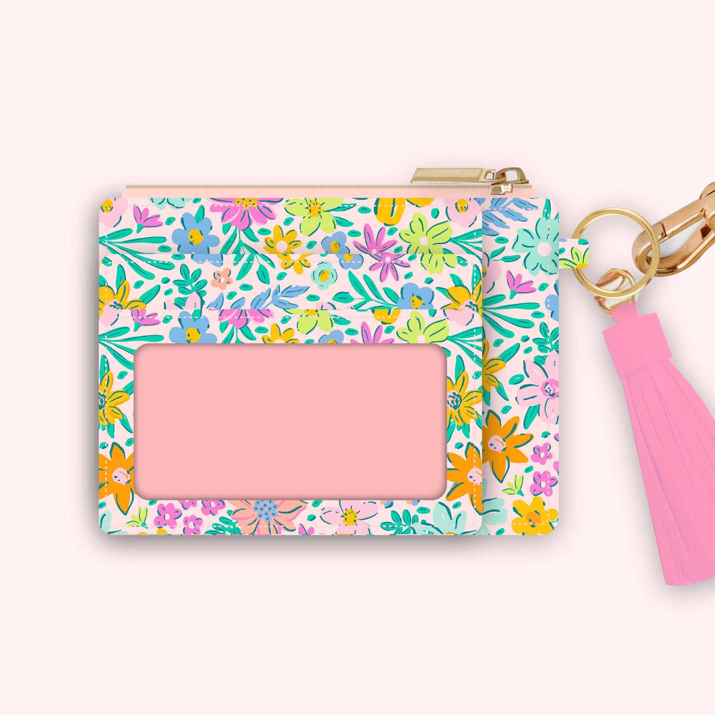 Wallet Keychain | Blush Rainbow Thistle