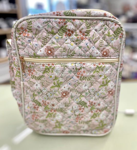 Quilted Bible Cover - Light Pink Floral