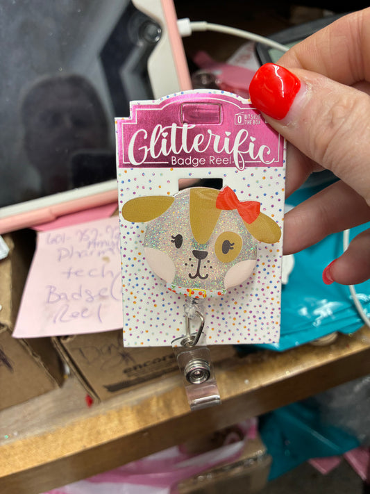 Glitterific Puppy Dog - Badge Reel
