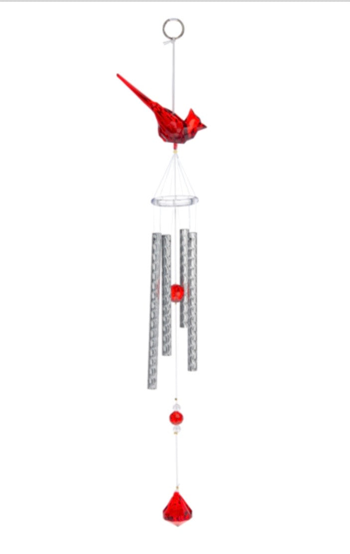 Cardinal Windchimes by Crystal Expressions