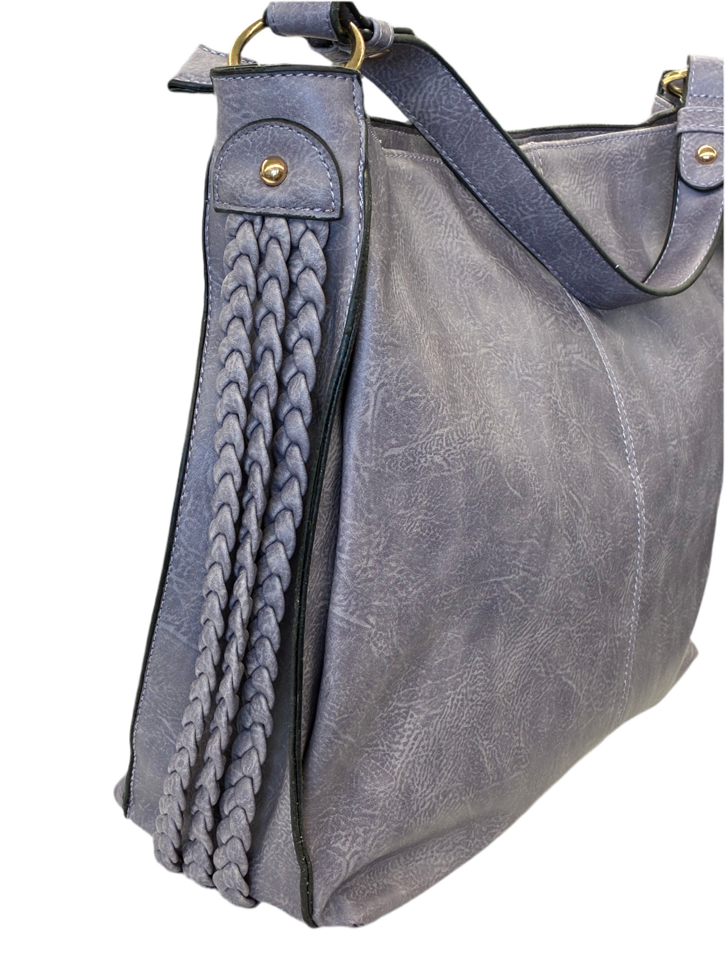 Lavender Faux Leather Crossbody with Side Rope Accents